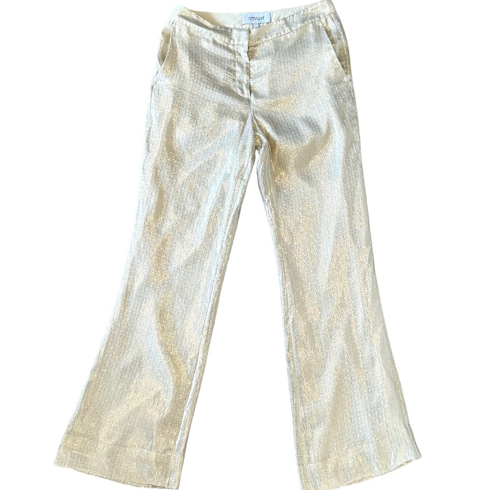Derek Lam 10 Crosby- Gold Lamé Wide Legged Trousers. Size 6 US